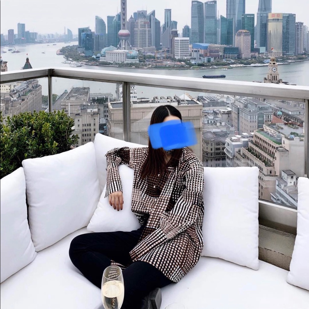 Patterned Long Sleeve Blouse